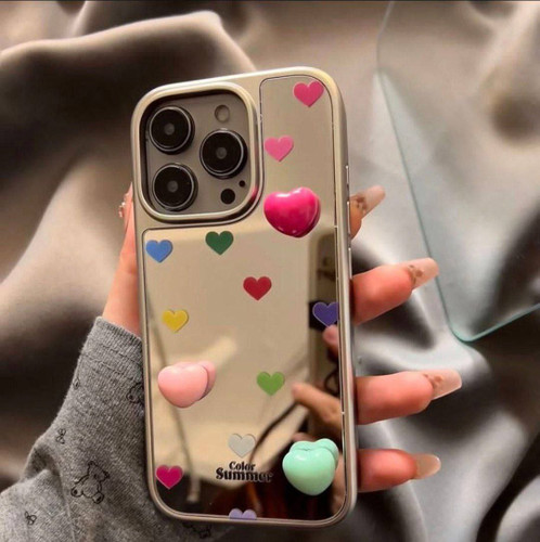 قاب آیینه ایی رنگی مدل قلب