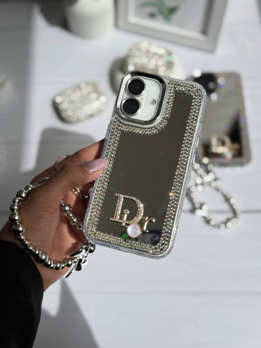 قاب دیور آیینه ایی با آویز قلبی پاپیونی، همراه با بند آویز،