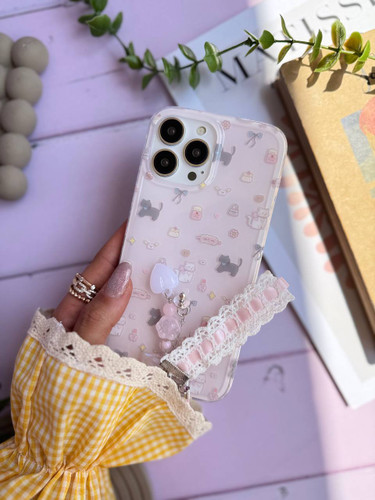 قاب گربه و کندی ، طراحی کیوت و زیبا،آویز دست ساز با مهره های قلبی،