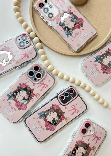 قاب خرگوش آیینه ایی ،محافظ لنزدار،دکمه فلزی،جنس pc