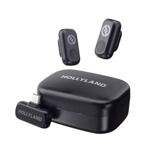 پیمیکروفون یقه ای بی سیم هالی لند دو نفره Hollyland LARK A1 with USB-C Connector for Mobile Devices