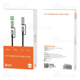 کابل Type-C به Type-C چندکاره بیوا Biva C-38 4 in 1 Multifunction Data Cable طول 1.2 متر توان 60 وات