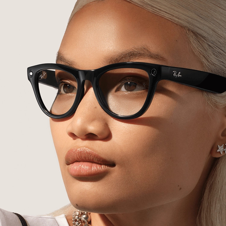 عینک هوشمند ری بن متا مدل اسکایلر | gen2 skyler frame shiny black lens clear
