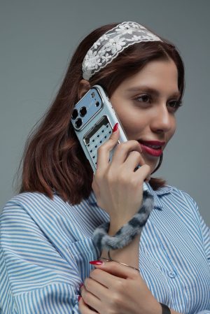 قاب موبایل آیفون قلب آیینه ای دریا جاکارتی + بندست