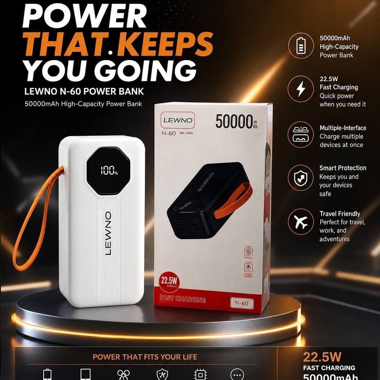 پاوربانک LVINO N60 50000