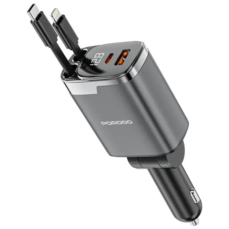 شارژر فندکی پورودو Porodo 111W Car Charger Lightning USB_C