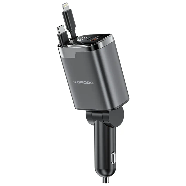شارژر فندکی پورودو Porodo 111W Car Charger Lightning USB_C