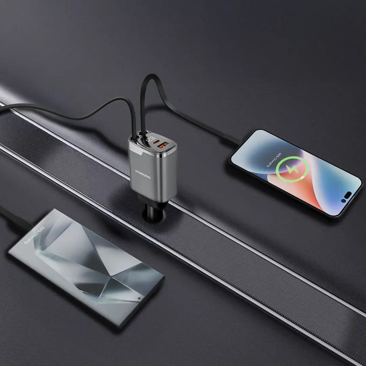 شارژر فندکی پورودو Porodo 111W Car Charger Lightning USB_C