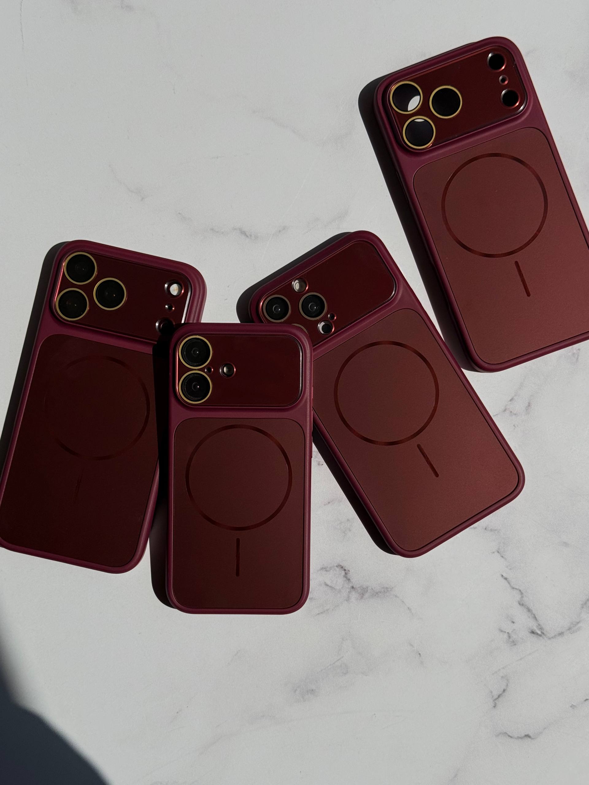 قاب PVD Burgundy با مگ سیف (تبدیل آیفون ها به سری 18)