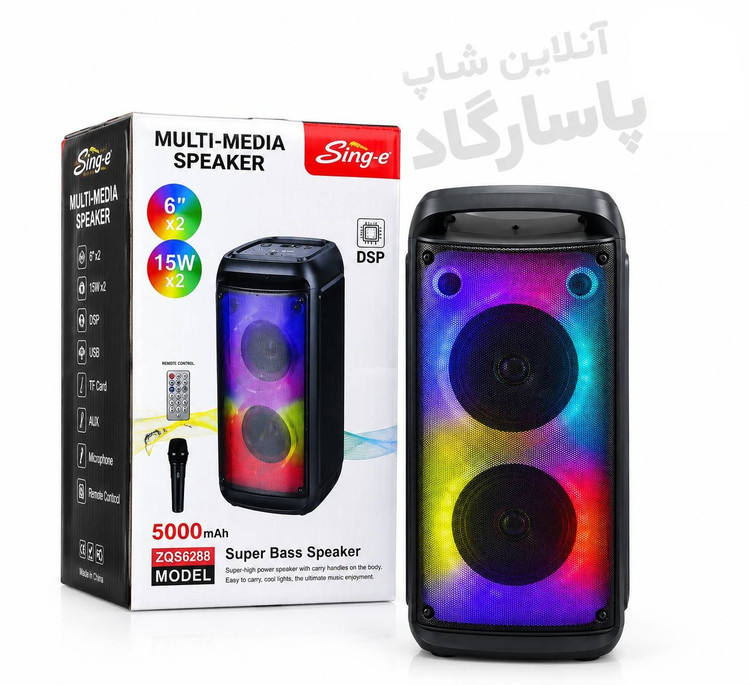 اسپیکر بلوتوثی قابل حمل SING-E مدل ZQS6288